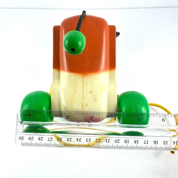 Vintage Fisher Price Cow Pull Toy #132 1960s Plastic Litho Collectible - Picture 7 of 7